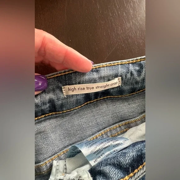 Wrangler High Rise Straight Crop Jeans Raw Hem Women’s Size 16 - Picture 5 of 9